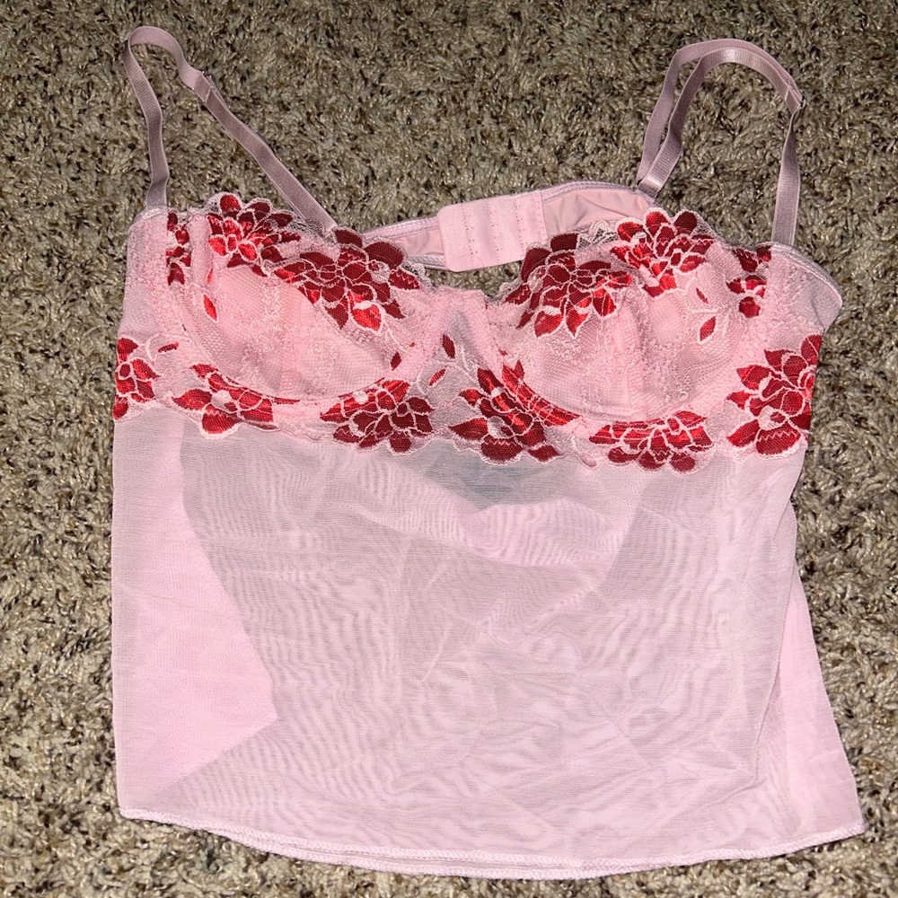 Pink and Red Lace Going out top